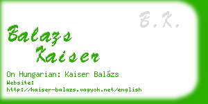 balazs kaiser business card